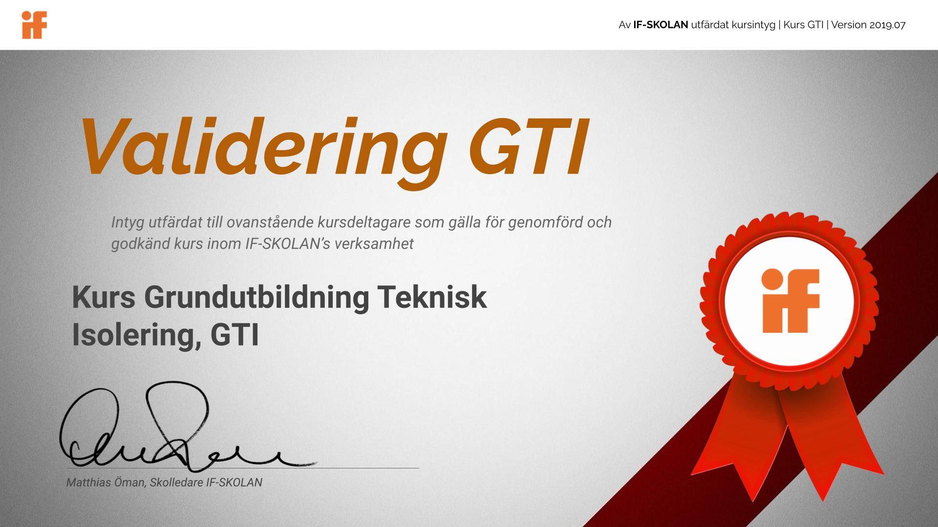 Validering GTI